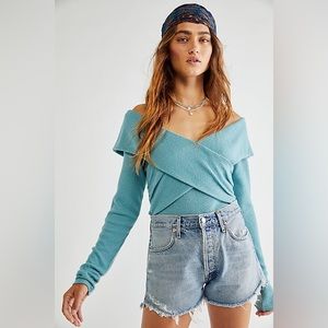 Free People Marley Off-the-shoulder Ribbed Top